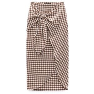 Zara gingham wrap skirt — size S